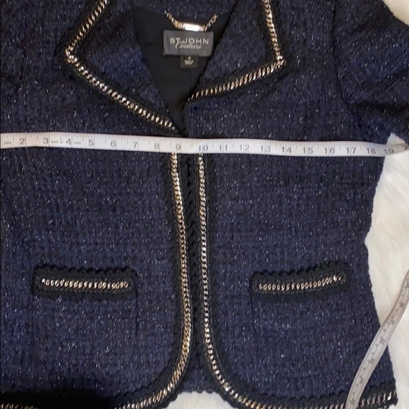 St. John Couture navy and black tweed jacket - Picture 5 of 14